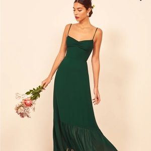 Reformation Emersyn Emerald dress